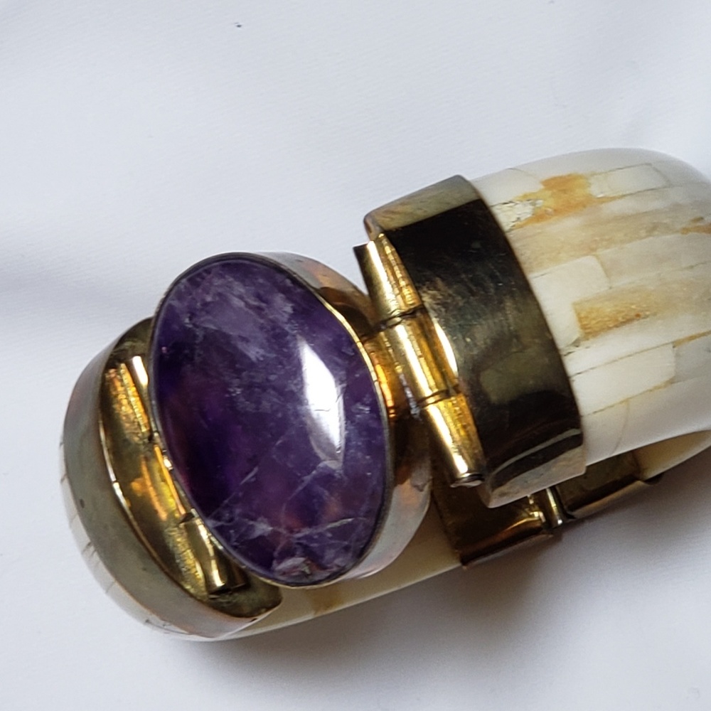 Bracelet Cuff semi-precious stone and bone